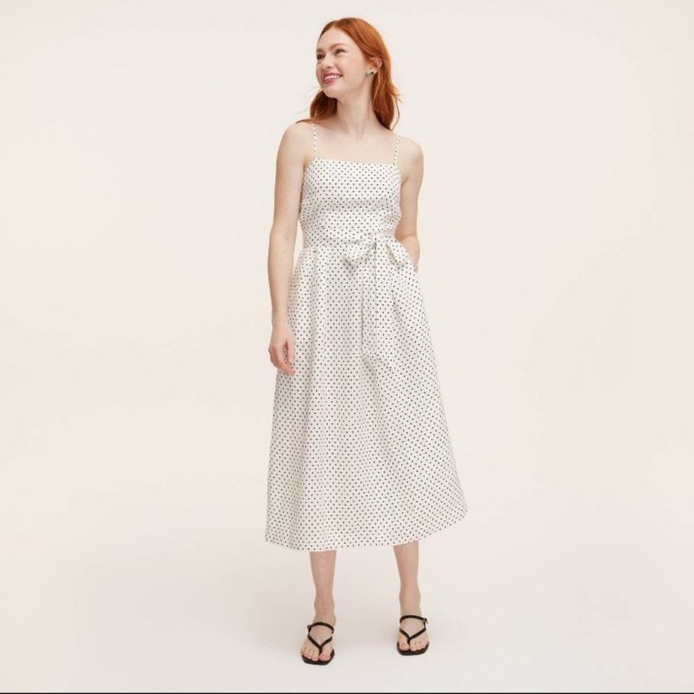 Kate Spade X Target - Women's Mini Polka Dot Tie-Waist Midi Dress Medium